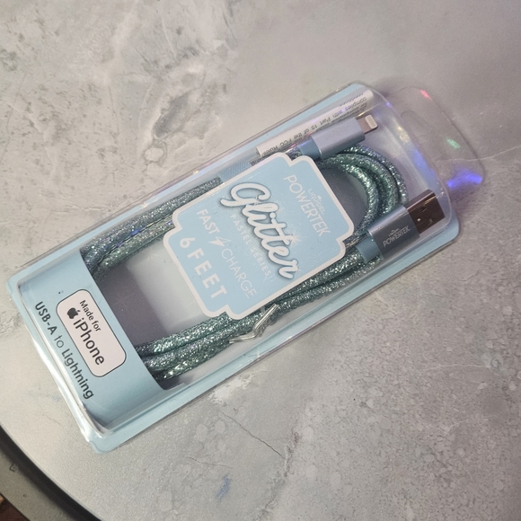 Liquipel Powertek: 6ft Charging Cord, Blue, USB-A to Lightning FOR iPHONE - Picture 5 of 6